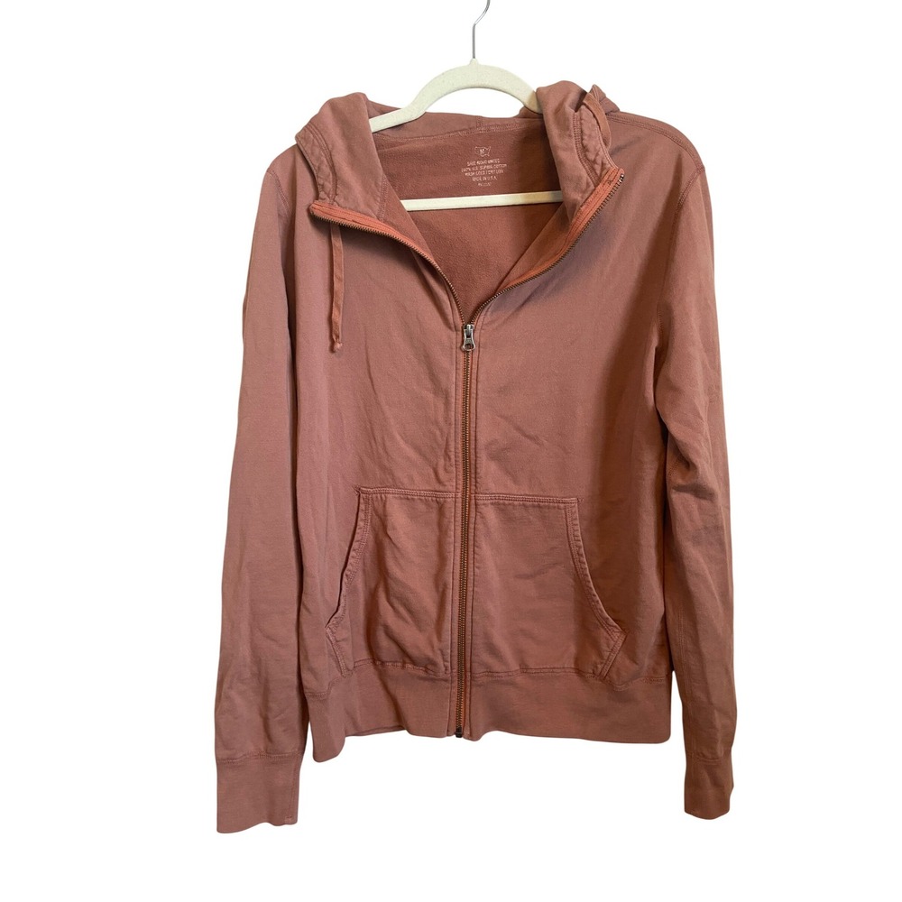 Save‎ Khaki United Mens Supima Cotton Zip Hoodie  Made in USA Medium